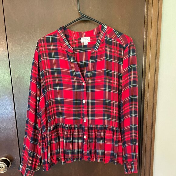 Mud Pie Tops - Women's Plaid Top Size L